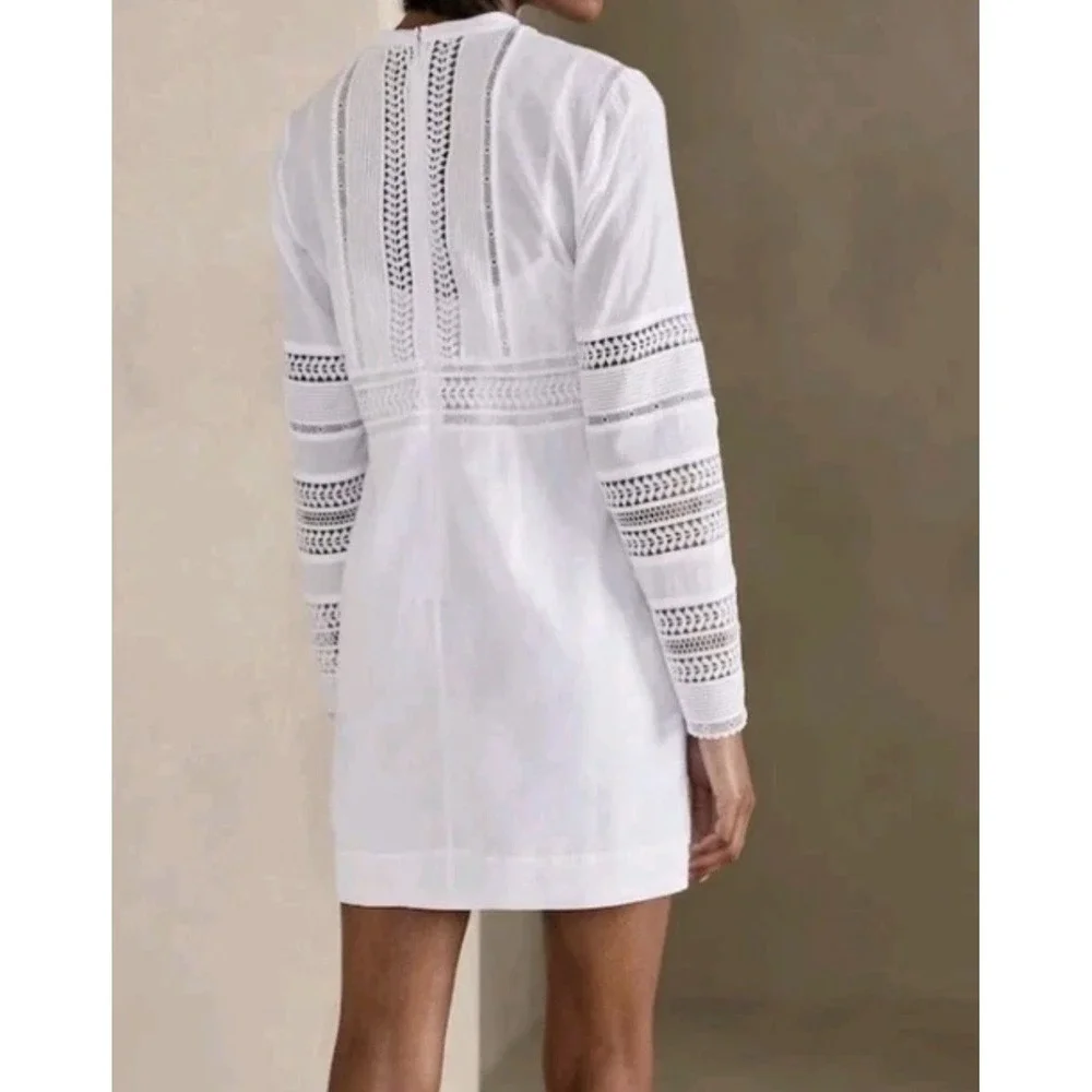 Banana Republic Diora Mini Dres Size L White Embrodery‎